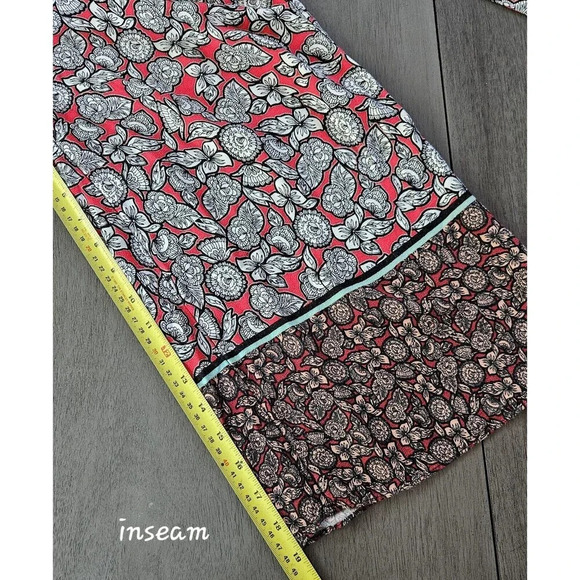 Democracy Red Floral Wrap Tie Wide Leg Jumpsuit S Short Sleeve Boho Festival - Picture 8 of 12